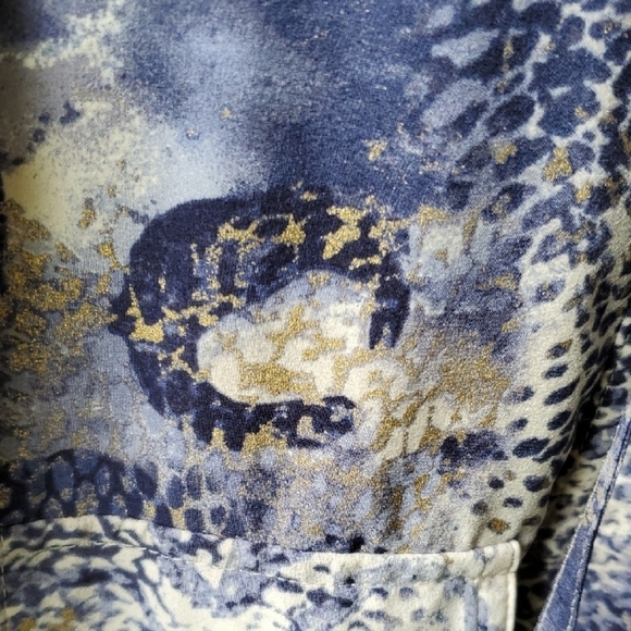 Chico's Blue Utility Jacket with Versatile Designgold Mettalic Accents - Picture 9 of 15